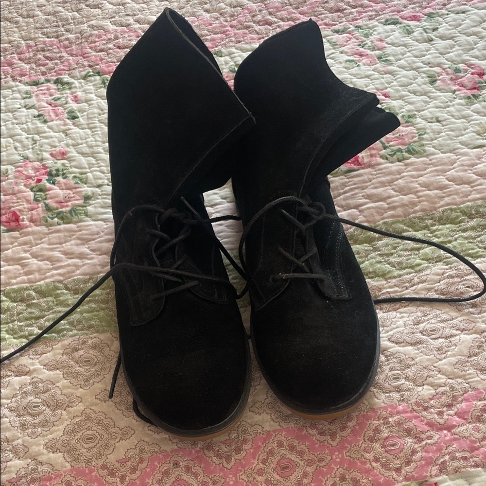 Dirty Laundry Black Suede Lace-Up Boots